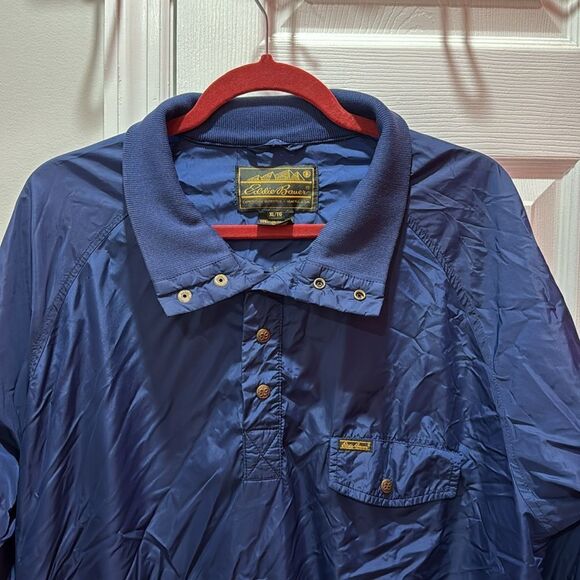 Vintage Eddie Bauer Bright Blue Windbreaker Pullover Jacket Size XL - Picture 2 of 13